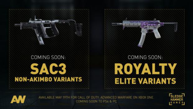 Подтверждены камуфляжи для оружия в Advanced Warfare в вариантах «SAC3 Non-akimbo» и «Royalty Elite»