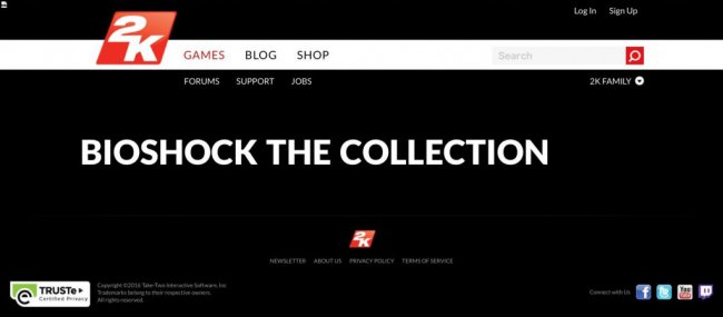 Упоминание о BioShock: The Collection нашли на сайте 2K Games