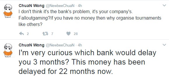 Вонг «ChuaN» Хок Чуань и Invictus Gaming 22 месяца не могут получить деньги за Major All Stars