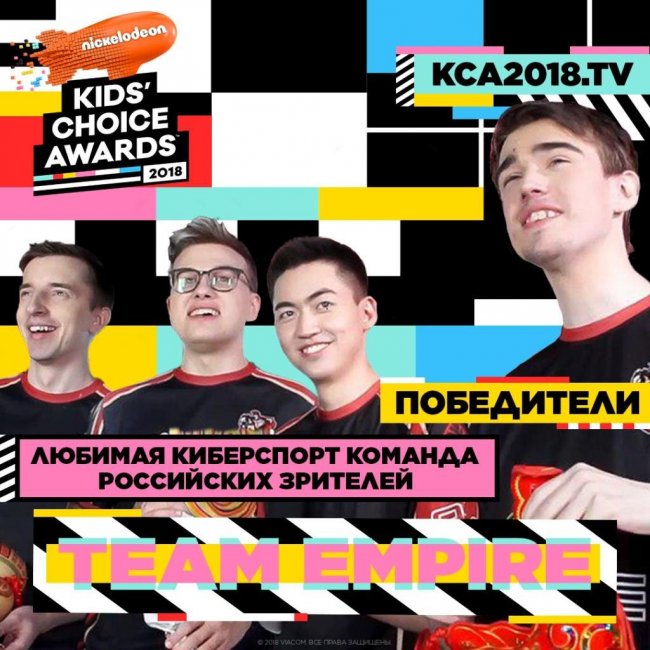 Team Empire стала победителем премии детского канала Nickelodeon в России