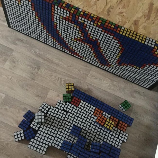 Спидкубер собрал лого Spirit из 400 кубиков Рубиков