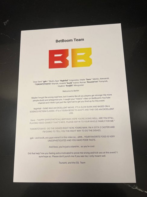 ESL по ошибке указала Роджера в составе BetBoom на мейджоре в приветственном письме