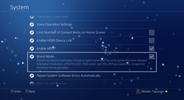 PS4 Pro получит режим Boost Mode