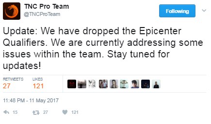 TnC Pro Team отказалась от участия в квалификации на EPICENTER: Moscow